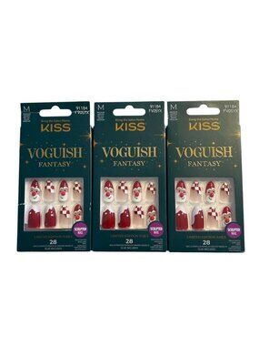 KISS Press on nails 3 sets Limited Ed. Voguish Fantasy Christmas theme w/glue